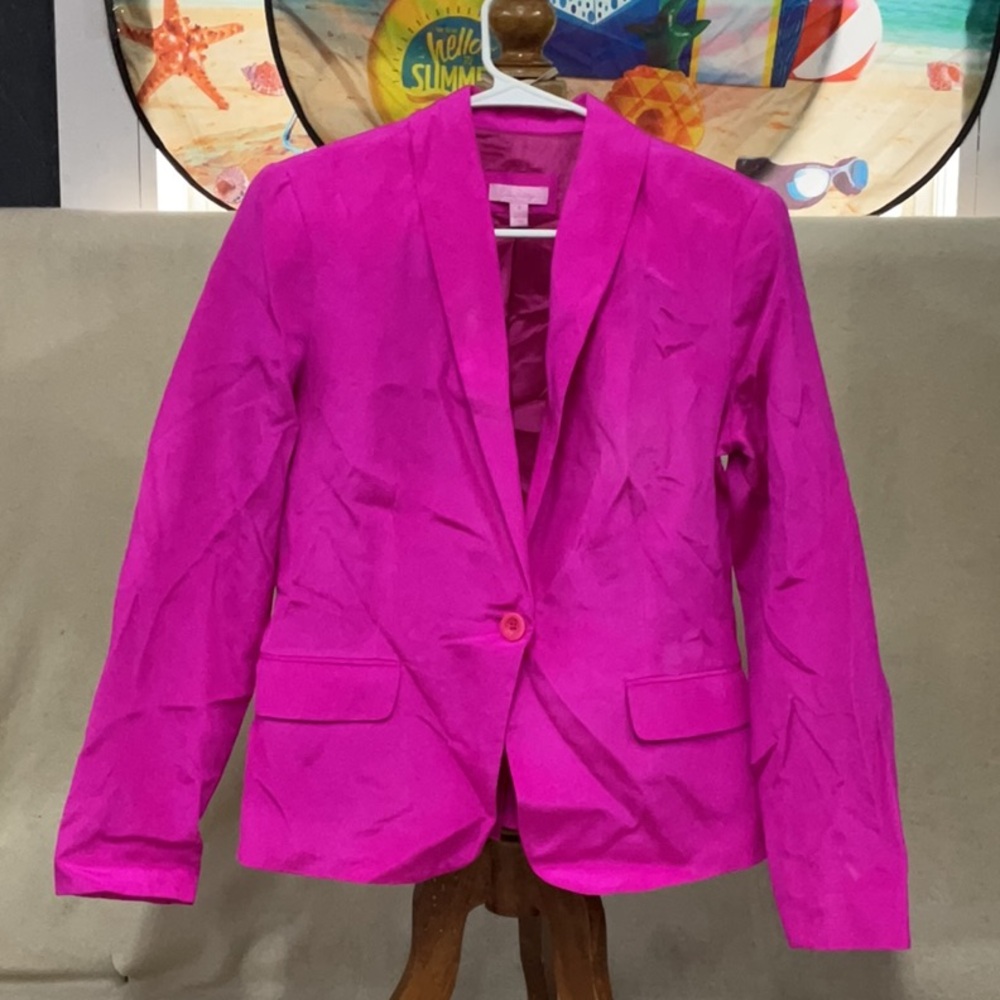 Lilly Pulitzer Hot Pink Single-Button Blazer